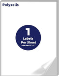 POLYSELLS Self Adhesive Address Shipping Labels, White Sticker FBA Labels (100 Sheets, 8.5" x 11" (1UP, Full Sheet))