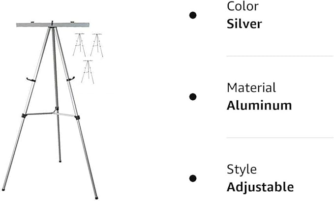 Lightweight Aluminum Flip-Chart Presentation Easel, Silver (4 Pack)