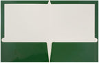 JAM PAPER Laminated Two Pocket Glossy Folders - Green - 3/Pack