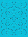 8-1/2 x 11" Neon Color High Light Fluorescent Labels for Laser & Inkjet Printer (Blue Fluorescent, 1.66" Round - 24 Per Page | 2400 Labels)