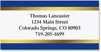 Blue and Gold Foil Border Return Address Labels - Set of 144 1-1/8" x 2-1/4" Self-Adhesive, Flat-Sheet Labels