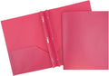 JAM PAPER Plastic Color POP Folders - 2 Pocket Durable Folders with Metal Prongs Fastener Clasps - Fuchsia Hot Pink - 6/Pack