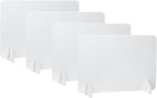 PATIKIL Desk Divider, 4 Set 24 x 16 Inch Acoustic Freestanding Desk Divider Desk Privacy Panel with 8 Pcs Support Feet for Library Office Workstation,White