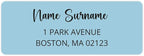 Dotty about Paper Personalized Sky Blue Colorblock - Return Address Labels x 100