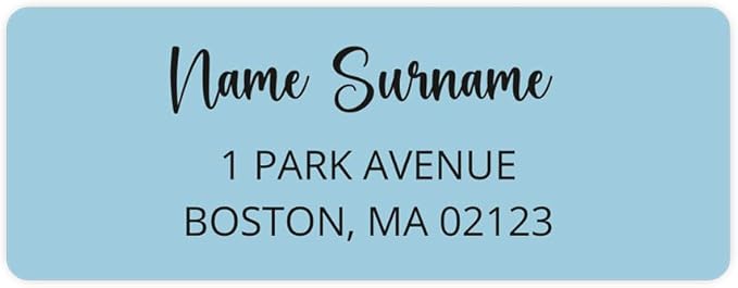 Dotty about Paper Personalized Sky Blue Colorblock - Return Address Labels x 100