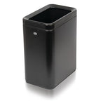 Clorox Slim Open Trash Can - 2.6 Gallon (10 Liter) Small Metal Waste Basket with Removable Bucket for Narrow Spaces - Stainless Steel Garbage Bin for Bathroom, Bedroom, or Office, Black