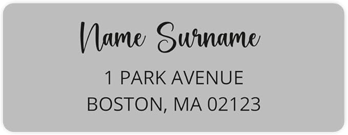 Dotty about Paper Personalized Grey Colorblock - Return Address Labels x 100