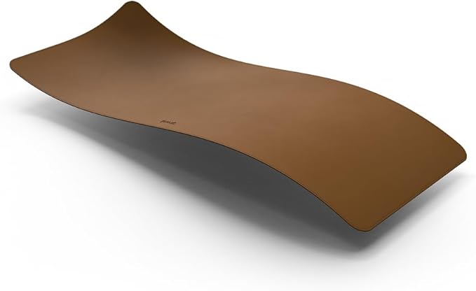 POUT TekDec Mat – Vegan Leather Desk Pad (31.5×13.4in / 80×34cm), Water-Resistant Surface, Anti-Slip Base, Scratch & Heat Protection, Multi-Functional Writing & Mouse Pad – Caramel Tan