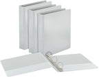 Cardinal 1.5 Inch 3 Ring Binder, Round Ring, White, 4 Pack, Holds 350 Sheets (79517)