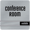 NapTags Conference Room Slider Signs (Silver - Silver Frame, 8" x 8")