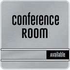 NapTags Conference Room Slider Signs (Silver - Silver Frame, 8" x 8")
