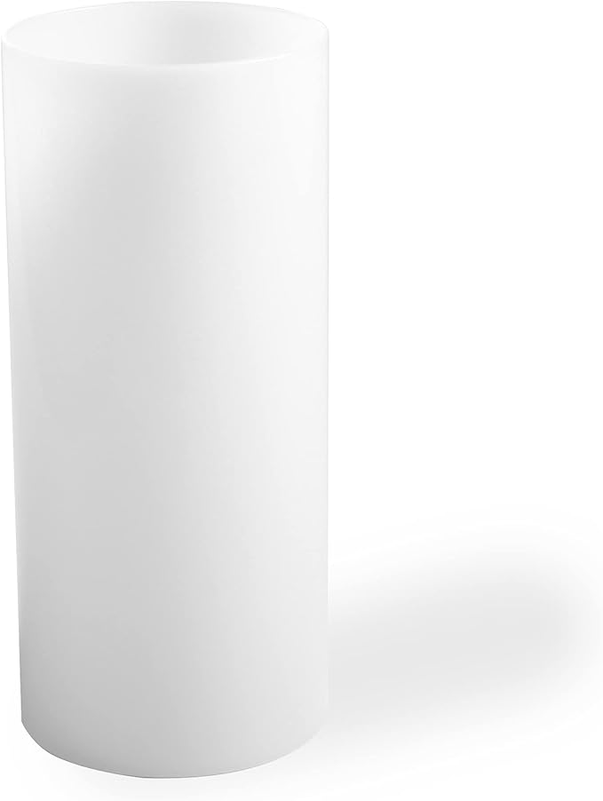 Sunwo Glass Shade Straight Cylinder Glass Lamp Shade Replacement with Multiple Effects (Opal White Straight Cylinder)