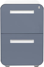 Laura Davidson Furniture Stockpile 2 Drawer Mobile File Cabinet with Lock - Under Desk Metal Filing Cabinet, Legal/Letter File Folders, Wheels and Stationary Feet, Pre-Assembled, Coastal Blue