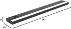 LED Under Cabinet Lighting Hardwired - 3CCT 24 Inch Black Finish - Undercabinet Lights for Kitchen - Linkable Undercounter Dimmable Plug in Light or Hard Wired - Under Counter Fixture Direct Wire