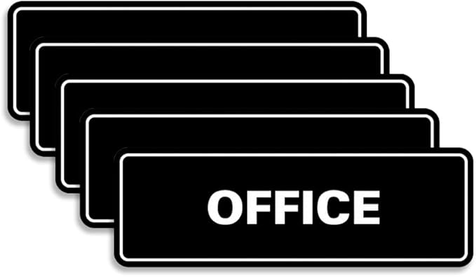 Signs ByLITA Standard Office Sign - Professional Business Signage - Easy to Install (Black) - Small 5 Pack