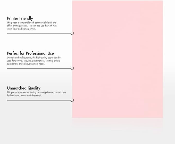 LUXPaper 8.5" x 11" Paper | Letter Size | Candy Pink | 80lb. Text | 1,000 Qty