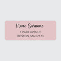 Dotty about Paper Personalized Blush Pink Colorblock - Return Address Labels x 100