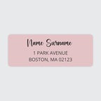 Dotty about Paper Personalized Blush Pink Colorblock - Return Address Labels x 100