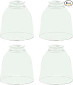 Eidonta 4 Pack Clear Glass Shade Replacements, Bell Shaped Glass Shade Covers for Ceiling Fan Light Fixture, 4.92"High, 4.72"Diameter, 1.65 "Fitter, High Transmittance Globe Lampshades for Vanity