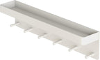 MKO Key Holder for Wall, Mail Organizer and Key Rack Wall Mount with Tray & 6 Hooks for Hallway (White)