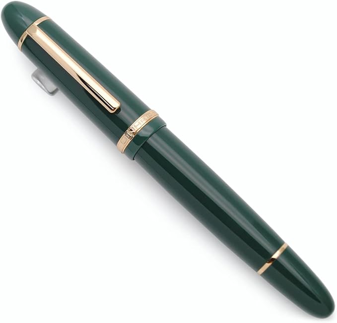 JINHAO X159 Fountain Pen (F Nib 0.5mm, Dark Green with Gold Clip)