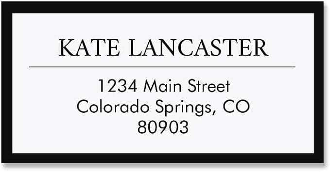 Lux Black Border Frame Return Address Labels-Set of 72, Self-Adhesive, Flat-Sheet Labels, by Colorful Images
