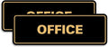 Signs ByLITA Standard Office Sign - Professional Business Signage - Easy to Install (Black Gold) - Large 2 Pack