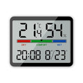 Luzsco Digital Hygrometer Indoor Thermometer, Clock with Temp & Humidity, Temp Gauge with Comfort Indicator, Wall/Magnetic/Desk Alarm Clock for Bedroom, Baby Room, Office, Kitchen, Garage (Black)