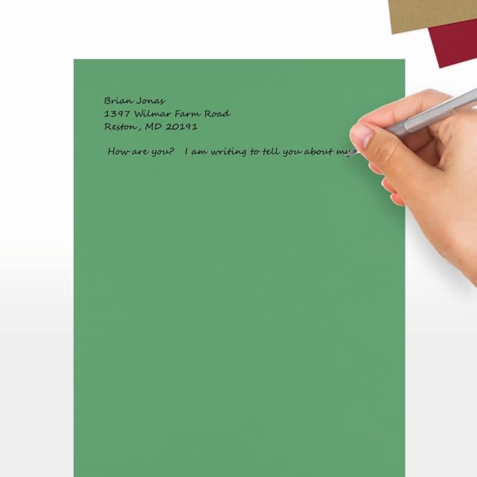 LUXPaper 8.5" x 11" Paper | Letter Size | Holiday Green | 80lb. Text | 50 Qty