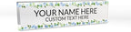 Signs ByLITA Floral Pattern Customized Nameplate | Wild Blue Personalized Full Color Acrylic Desk Sign