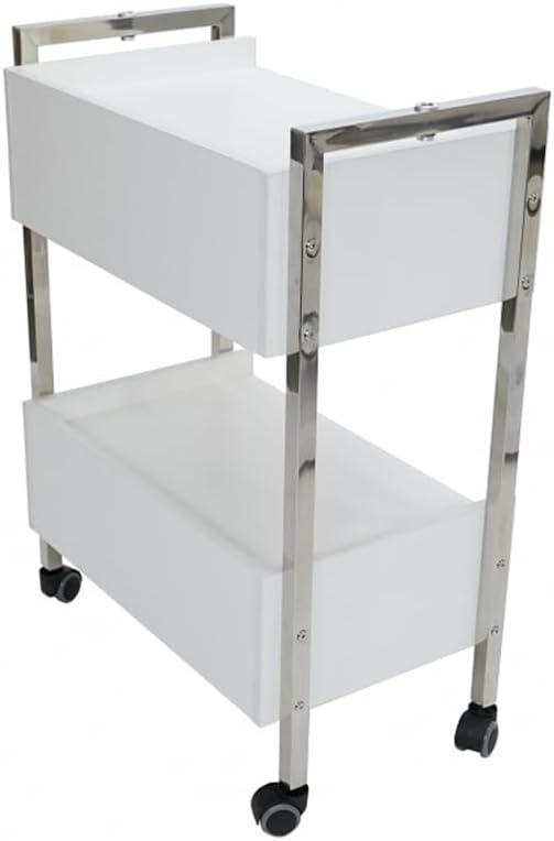 Supreme Medical Dental Mobile Utility Cabinet with Steel Frame and Two Drawer With One lockable Drawer cart
