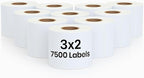 3" x 2" Direct Thermal Labels Roll, 10 Rolls (7,500 Labels), Compatible with Zebra,Rollo, MUNBYN, POLONO, IDPRT Printer,Strong Adhesive Perforated Label Rolls for Packages,Barcodes & Office Use