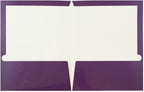 JAM PAPER Laminated Two Pocket Glossy Folders - Purple - 3/Pack