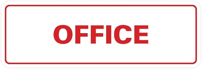 Signs ByLITA Standard Office Sign - Professional Business Signage - Easy to Install (White/Red) - Small 1 Pack