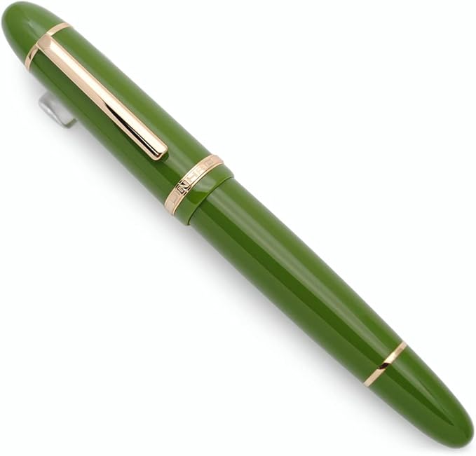 JINHAO X159 Fountain Pen (F Nib 0.5mm, Avocado Green with Gold Clip)