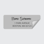 Dotty about Paper Personalized Grey Colorblock - Return Address Labels x 100