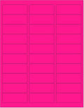 8-1/2 x 11" Neon Color High Light Fluorescent Labels for Laser & Inkjet Printer (Pink Fluorescent, 1" x 2-5/8" - 30 Per Page | 30,000 Labels)