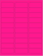 8-1/2 x 11" Neon Color High Light Fluorescent Labels for Laser & Inkjet Printer (Pink Fluorescent, 1" x 2-5/8" - 30 Per Page | 30,000 Labels)