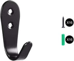 Flyisland Wall Hooks 8 Pcs, Coat Hooks Garage Hook Wall Mounted Hat Hangger Hooks Robe Hook Single Coat Hanger Heavy Duty (8 Pack, Black Round)
