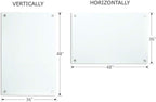 JYYPWB Magnetic Glass Whiteboard with Eraser 48" x 36" Frameless Tempered Glass Dry Erase Board with Marker Tray for Office, Wall Mounted Writing Board (White)