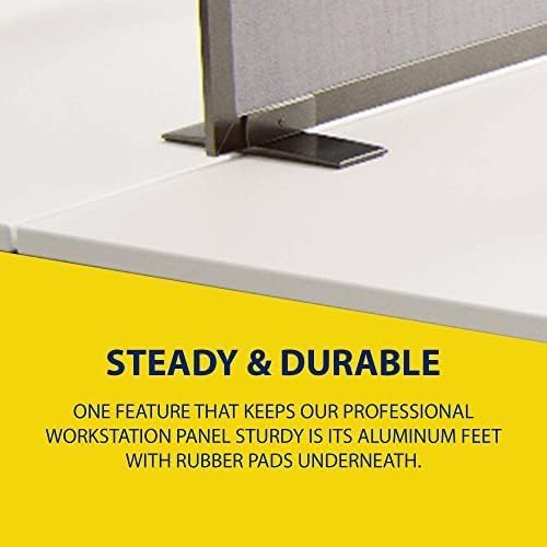 OBEX Acoustical Free Standing Privacy Screen, Cubicle Accessories Desk Privacy Panel, Desk Dividers for Office, Office Furniture Partitions Portable Sound Proof Dividers, 12" x 72", Graphite