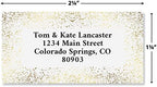 Colorful Images Gold Speckled Foil Metallic Return Address Mailing Labels, Personalized with Names & Addresses, Set of 144 Custom Self Adhesive, Easy Peel Flat Label Sheets, 1-⅛ ”x 2-¼” Size