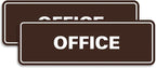 Signs ByLITA Standard Office Sign - Professional Business Signage - Easy to Install (Dark Brown) - Large 2 Pack