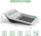 Solar & AA Battery Dual Power Electronic Calculator - 12-Digit Large Display (2 Basic Black & 1 Updated Silver)
