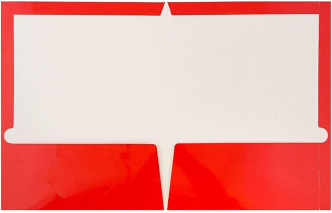 JAM PAPER Laminated Two Pocket Glossy School Folders - Letter Size - High Gloss Red - Bulk 25/Pack