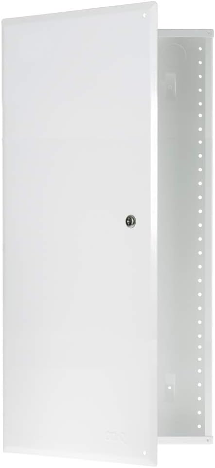 On-Q 28" Structured Media Enclosure with Hinged Cover Lock, 20 Gauge CRS, Flush or Surface Mount