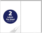 POLYSELLS Self Adhesive Address Shipping Labels, White Sticker FBA Labels (500 Sheets, 8.5" x 5.5" (2UP))