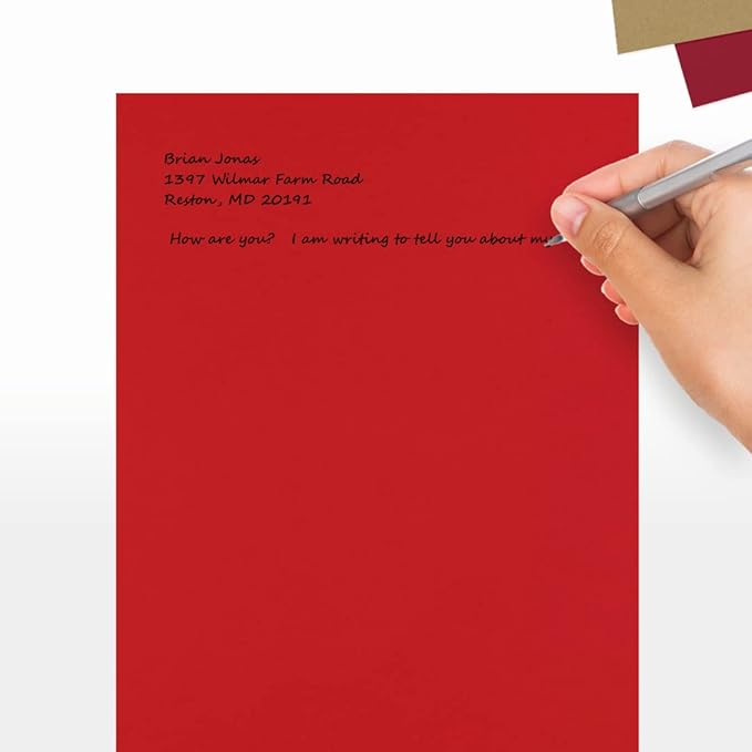 LUXPaper 8.5" x 11" Paper | Letter Size | Ruby Red | 80lb. Text | 500 Qty