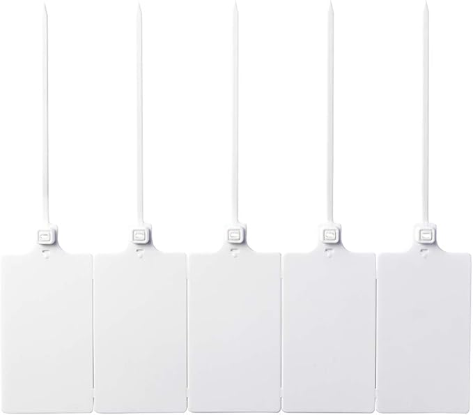 400Pcs Plastic Seals Shipping Label Tags, Writable Marker Big Sign Tie for Logistics, 255mm Total Length Self Locking Inventory Waterproof Tag Fastener with 3 Marker Pen (White)