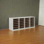Safco Literature Organizer, 24 Compartments, Office and Classroom Mailbox with Adjustable Shelves, Wood Paper and Mail Sorter, Grey